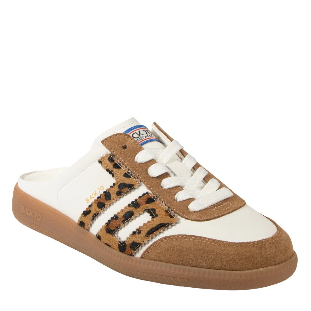 Easter Backless Sneaker - White Leopard, Size: 36, Color: White Leopard
