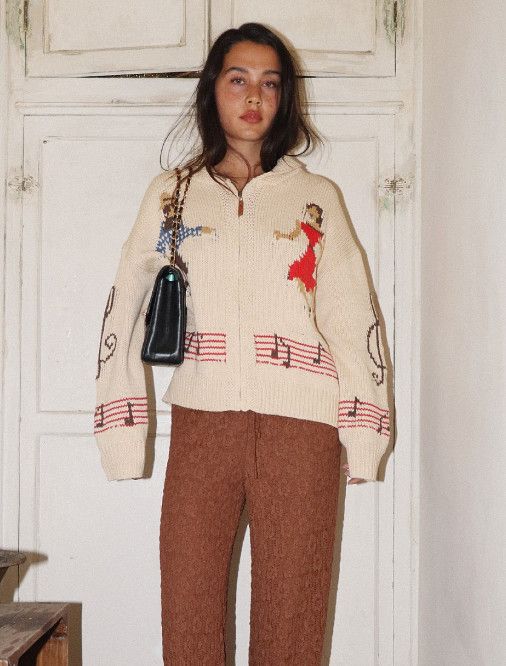 Dancing Couple Zip Up Sweater