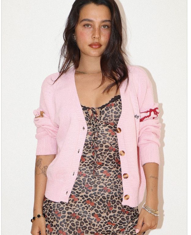 Lucky baby horse cardigan, Size: XS, Color: pink