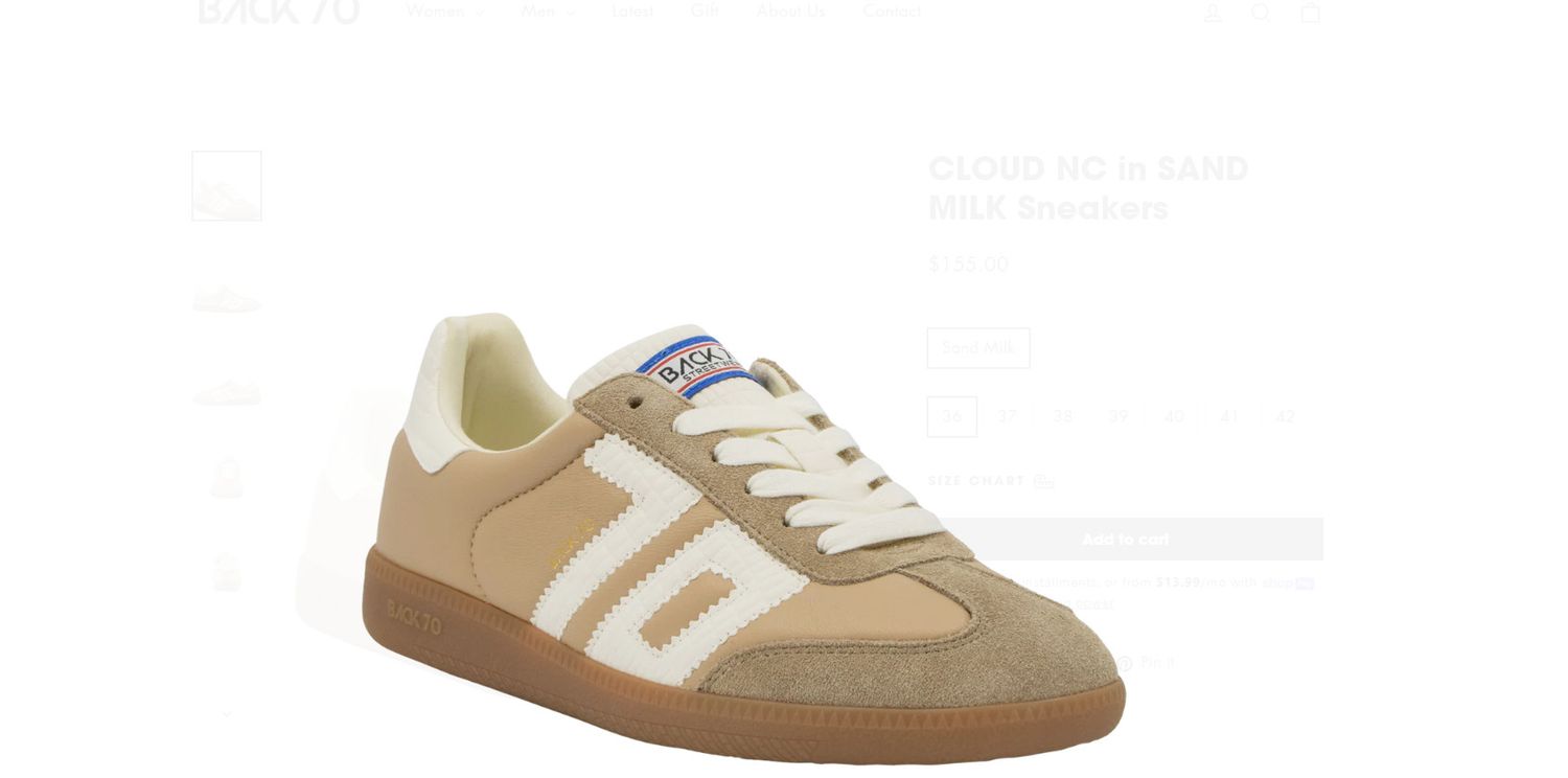 Cloud NC Sneaker, Size: 37, Color: Sand Milk