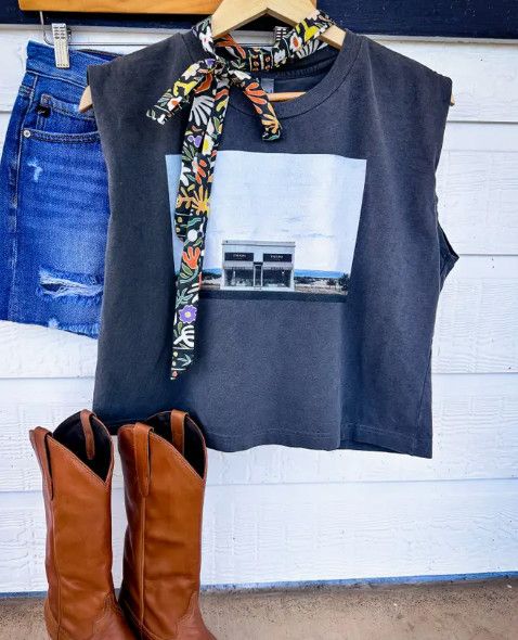 the Iconic Marfa Boxy Tank, Color: grey, Size: S