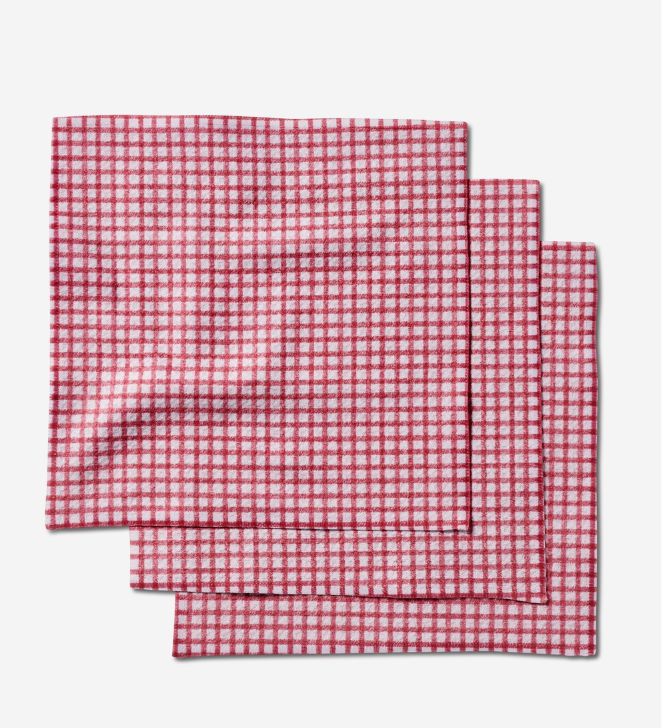 Fireside Plaid Red Dishcloth Set