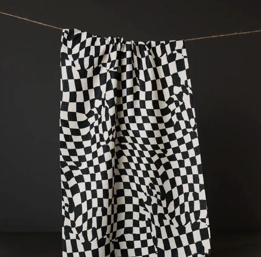 Glitchy Check Tea Towel
