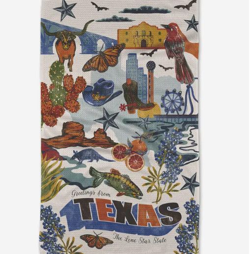 Greetings from Texas Tea Towel