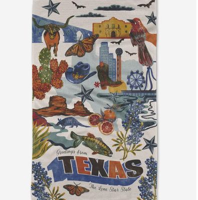 Greetings from Texas Tea Towel
