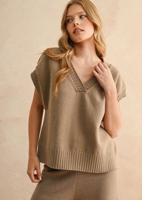 V-Neck Sleeveless Sweater Pullover