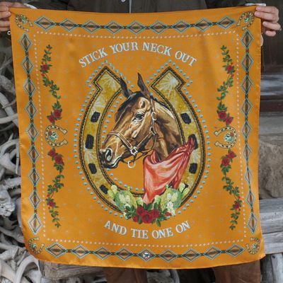 Hold Your Horses- Hunter&#39;s Orange/ Shorty 26&quot;x26&quot;