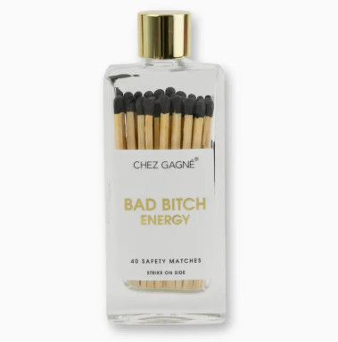 Bad Bitch Energy - Glass Bottle Safety Matches - Black