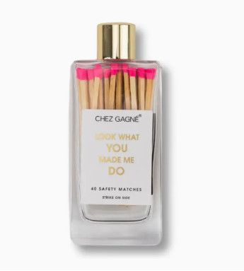 Look What You Made Me Do - Glass Bottle Safety Matches - Bright Pink