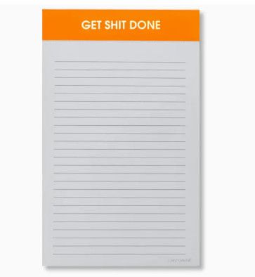 Get Shit Done - Lined Notepad - Bright Orange