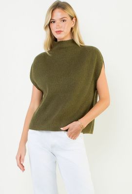 Sleeveless Mock Neck Knit Top