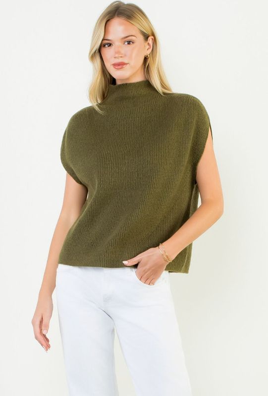 Sleeveless Mock Neck Knit Top Sleeveless Mock Neck Knit Top