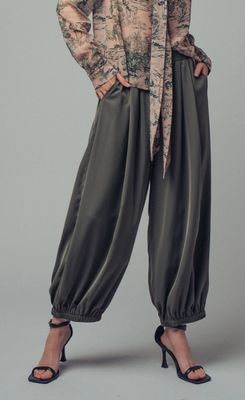 Relaxed Fit Boho Elastic Waist Pants