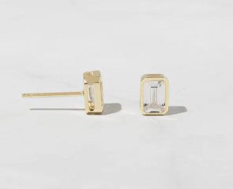 Emerald Cut Stud Earrings