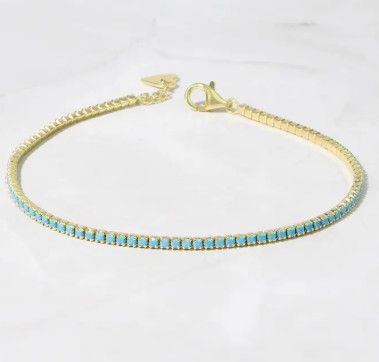 Turquoise Tennis Bracelet- 6.75" Turquoise Tennis Bracelet- 6.75"