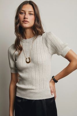 Textured Knit Puff Sleeve Top Textured Knit Puff Sleeve Top