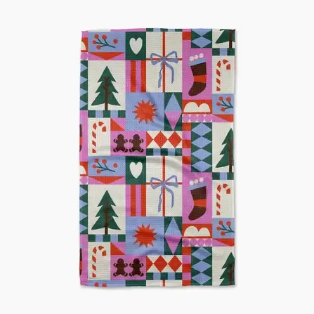 Festive Christmas Quilt Tea Towel