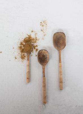 Mango Wood Spoons w/ Bamboo Handles - set of 3