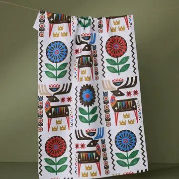 Folk Deer Tea Towel