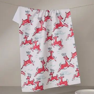 Prancing Reindeer Tea Towel
