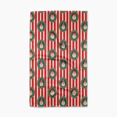 Striped Santa Tea Towel