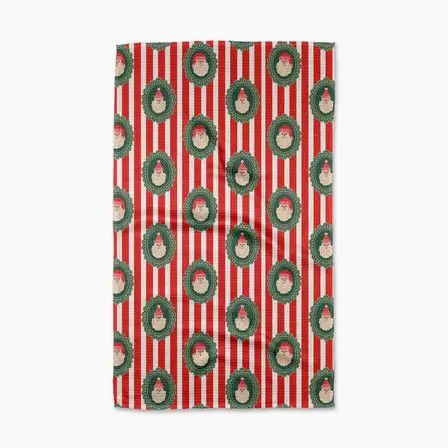 Striped Santa Tea Towel