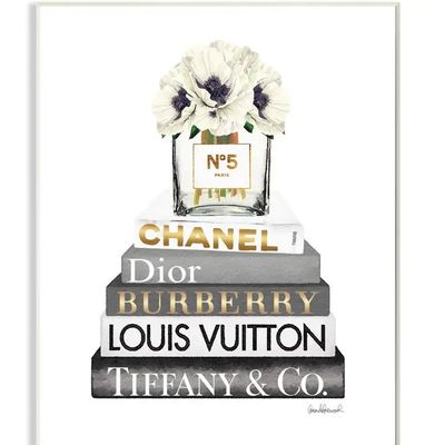 Blooming White Floral Bookstack Plaque - 18x18 Blooming White Floral Bookstack Plaque - 18x18