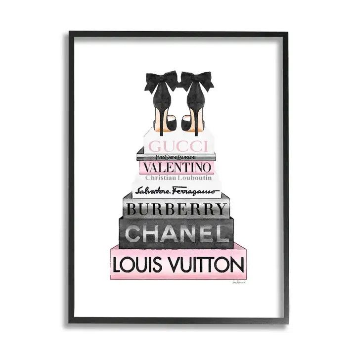 Black Heels Bookstack Frame - 16x20