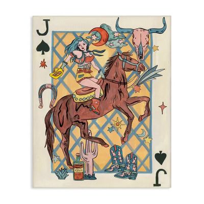 Western Cowgirl Playing Cards Canvas - 16x20 Western Cowgirl Playing Cards Canvas - 16x20