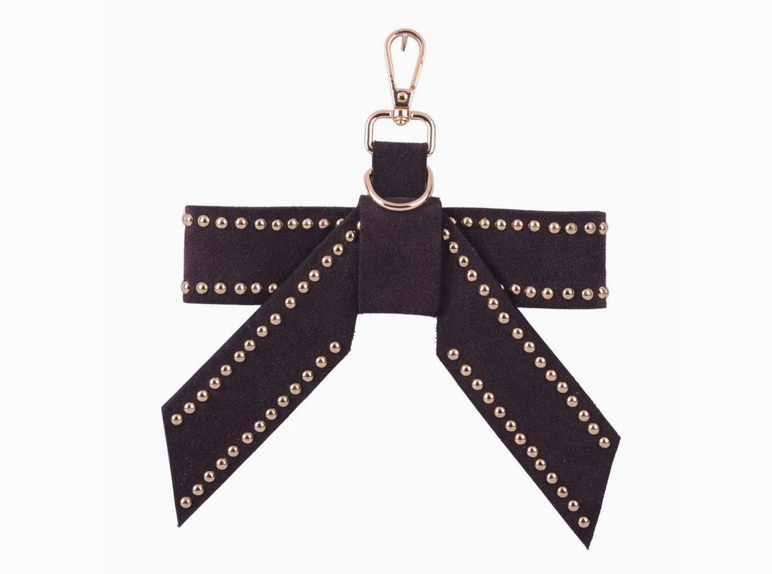 Studded Suede Bow Hang-Off