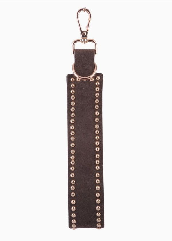 Simplistic Studded Suede Hang-Off- Chocolate