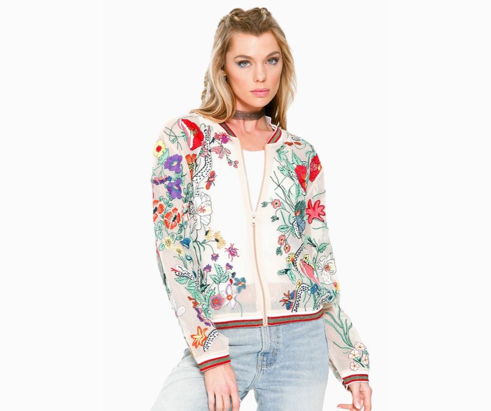 Bellezza Embroidered Bomber Jacket