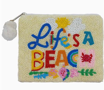 Life’s A Beach Beaded Coin Pouch