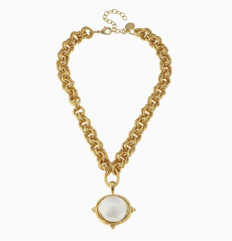 Gold Chain Necklace with Cotton Pearl