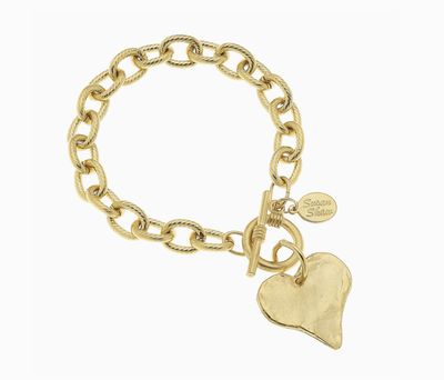 Gold Heart Toggle Bracelet