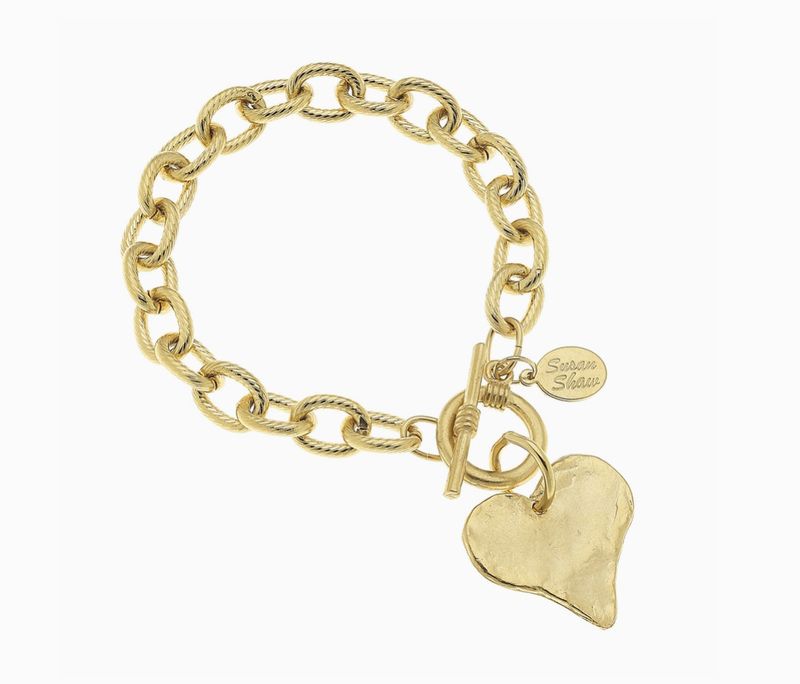 Gold Heart Toggle Bracelet