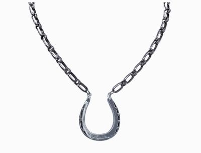 Vintage Reproduction Silver Plated Horseshoe Necklace