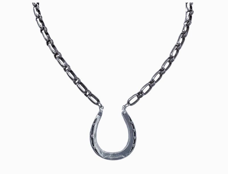 Vintage Reproduction Silver Plated Horseshoe Necklace