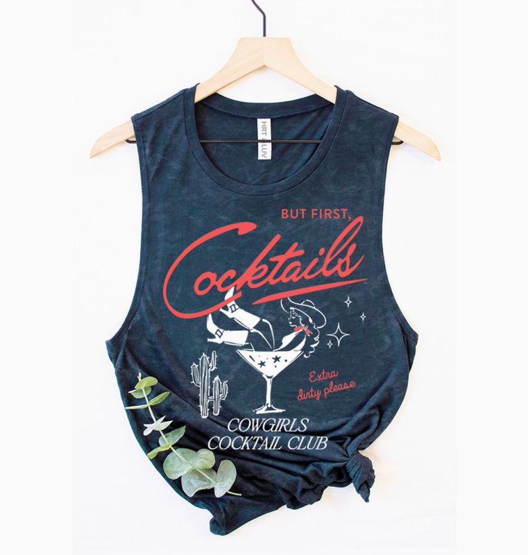 But First Cocktails Mineral Graphic Tank Top But First Cocktails Mineral Graphic Tank Top