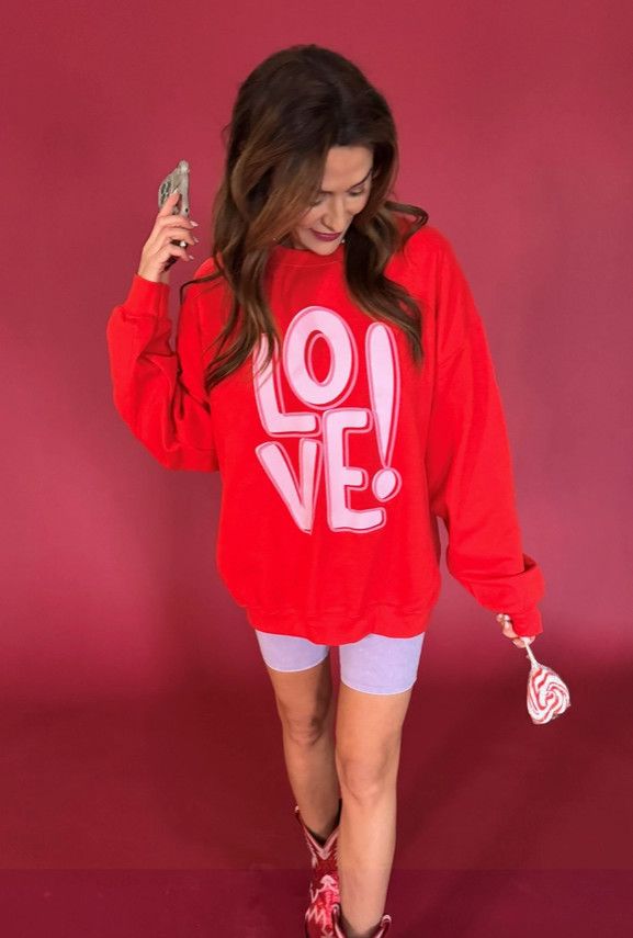 Love! Sweatshirt, Color: Red, Size: S