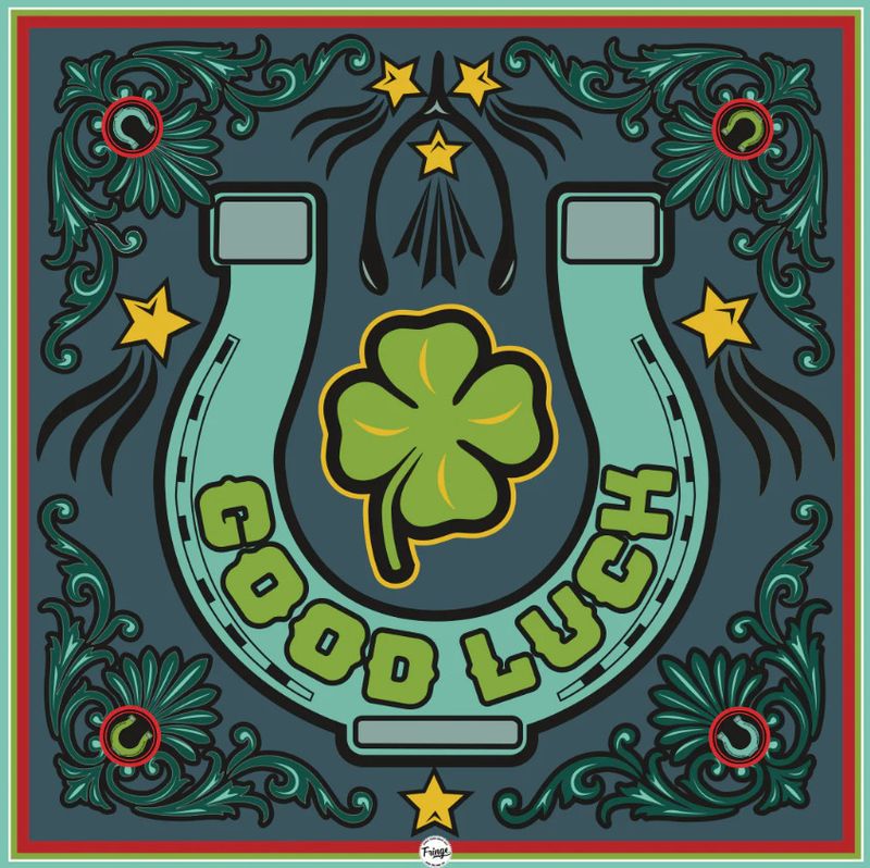 Lucky Horseshoe Bandana- Slate Blue Lucky Horseshoe Bandana- Slate Blue