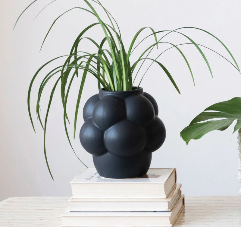 Stoneware Vase with Raised Dots Stoneware Vase with Raised Dots