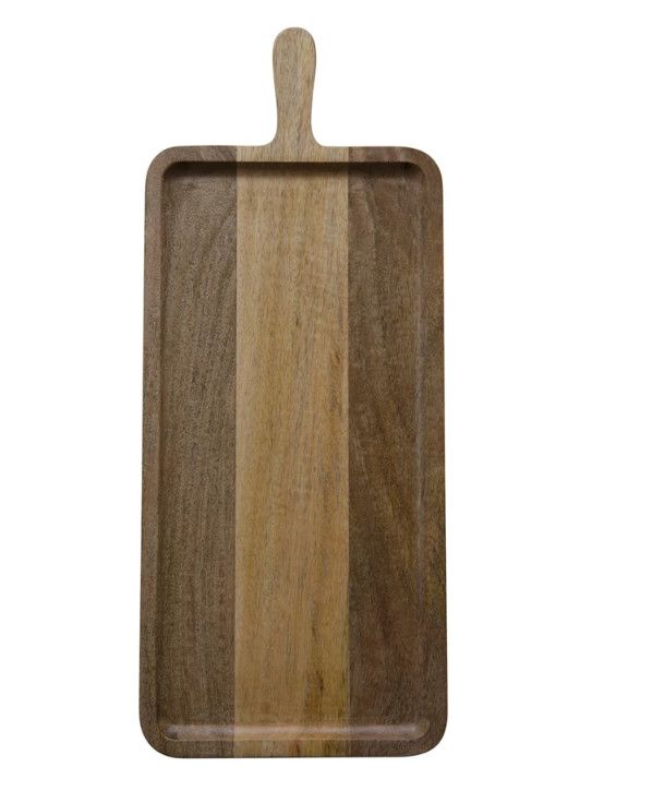 Mango Wood Cheese/Serving Board with Handle, Natural Mango Wood Cheese/Serving Board with Handle, Natural