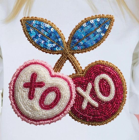 Valentines Day Cherry Sequin Tee Valentines Day Cherry Sequin Tee