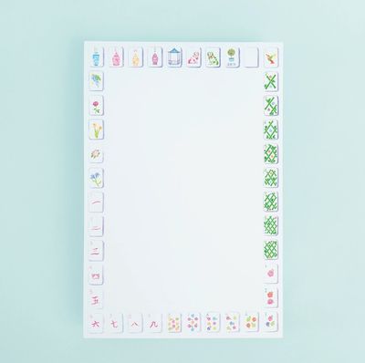 Sunset Mahjong Tiles Border Notepad
