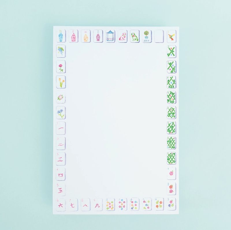 Sunset Mahjong Tiles Border Notepad Sunset Mahjong Tiles Border Notepad