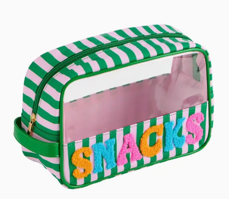 "Snacks" Zip Pouch- Green