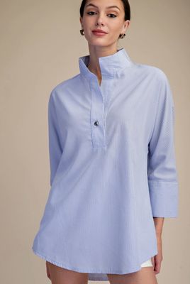 Stand Neck Dolman Sleeves Shirt
