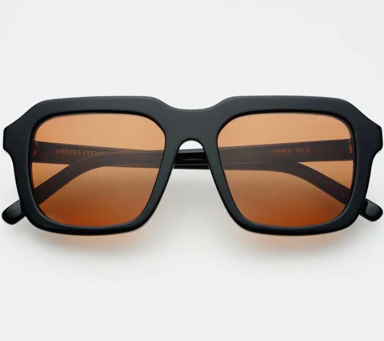 Charlie Acetate Unisex Rectangular Sunglasses- Black Charlie Acetate Unisex Rectangular Sunglasses- Black