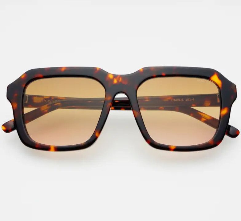 Charlie Acetate Unisex Rectangular Sunglasses- Dark Tortoise Charlie Acetate Unisex Rectangular Sunglasses- Dark Tortoise